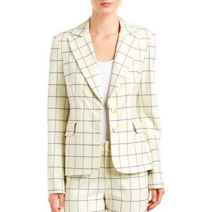 Derek Lam Crosby 10 Box Grid Ivory Blazer